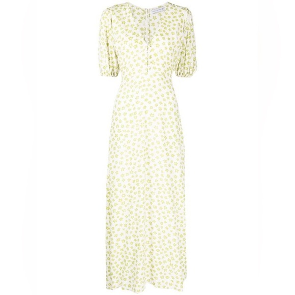 Faithfull the Brand NWT Women's 4 Rubinetti Gita Floral Print Green Midi Dress - Picture 13 of 13